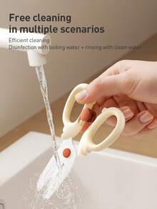 Philips Avent Bộ kéo cắt thức ăn cho bé kèm hộp đựng du lịch và kẹp, khóa an toàn cho trẻ em, có thể rửa bằng máy rửa chén, thích hợp để cắt mì, thịt, rau, pizza và trái cây. - Nhiều màu - Xem 9