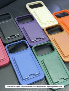 VRNOEI Casing Ponsel Mewah 3-in-1 dengan Dudukan Hisap dan Slot Kartu, Kompatibel dengan iPhone 16 15 11 12 13 14 17 Pro Max Plus 17 AIR, Aksesori Penutup Belakang Anti Jatuh - Jeruk + pengisap karet + tempat kartu - View 12