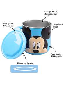 Disney 1个260毫升迪士尼3D卡通不锈钢冷热两用杯，家用/办公饮具，可拆卸不锈钢内胆，可重复使用防烫咖啡/牛奶/水杯，可用洗碗机清洗，是派对、生日、返校、婚礼、节日的理想礼物 - 彩色 - 查看 5