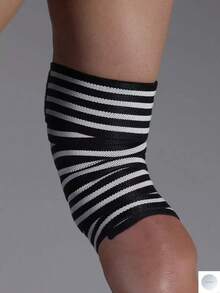 VBOSI 1pc Adjustable Compression Knee Sleeve, Unisex, Suitable For Squats, Weightlifting And Other Fitness Activities, Sports Knee Support, Gym Knee Pad OSTG - Black and White - View 6