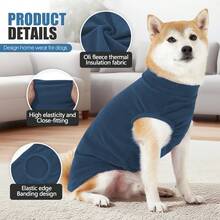 1 pieza Suéter para perro de unicolor acogedor, ropa para perro ligera y elástica de lavado de alfombra suave para perros pequeños, medianos y grandes - Verde - Ver 5