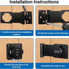 3-Digit Mechanical Cabinet Door Password Lock, 3-Inch Security Hasp Lock, Keyless Combination Lock Suitable For Cabinets, Wardrobes, Pet Doors, Mailboxes, Drawers - CC - View 4