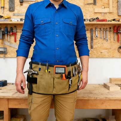 Multi-Functional Tool Waist Bag, Thick Durable Tool Pouch, Electrician Carpenter Repair Tool Storage Belt, Multi-Pocket Portable Tool Bag