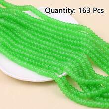 Khoảng 163 hạt cườm thủy tinh giả ngọc bích kích thước 5x8mm, hạt dẹt, hạt đệm, vật liệu làm trang sức thủ công DIY. - Hạt bàn tính - Xem 17