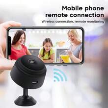 2pcs Mini Wireless Compact Security Camera, 1080P HD Smart Night Vision Camera, Indoor Surveillance Camera For Car/Office, Can Be Used As Dash Cam, Magnetic Clip Design, Real-Time View, Support TF Card Storage (TF Card Not Included), Rotatable Base, Rechargeable Recording, Motion Detection, Cycle Recording, Suitable For Home, Car, Office And Other Scenarios - Black - View 12