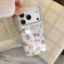 Funda de teléfono con estrellas azules transparentes y brillo en relieve, adecuada para 17 Pro, 16, 13/15 con brillo transparente, a prueba de golpes 14, apta para 17, con estilo lindo, creativo, geométrico, de dibujos animados, adorable, fresco, de nicho, estilo Ins - transparente - Ver 7