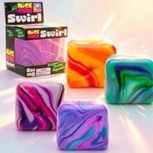 1pc New Nee Ddoh Marble Texture Malt Sugar Stress Relief Toy Cube Soft Squishy Anxiety Relief Toy Exquisite Versatile Niche Perfect Gift For Holiday Christmas FOUB - Large Pink - 查看 2