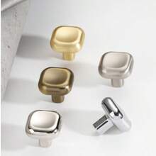 1pc Luxury French Style Zinc Alloy Bright Silver Cabinet/Drawer Pull Handle, Minimalist Design - single hole - View 2