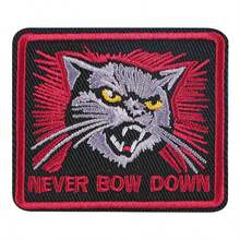 RHUAGYP 1pc "Never Bow Down" Angry Cat Motivational Slogan Embroidered Patch, Iron-On / Sew-On, Suitable For Jackets, Backpacks, Cool Animal Decor Sticker - Multicolor - View 8