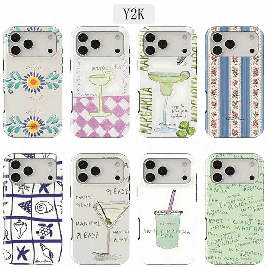 Funda de Teléfono de Lujo Estilo Y2K para iPhone 17 16 15 14 13 12 11 Air Pro Max Plus, Doble Capa, SWAG - Verde militar - Ver 1