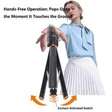Gậy selfie Bluetooth có thể kéo dài 67 inch với chân máy gập một chạm, thích hợp cho phát trực tiếp và chụp ảnh. - C11 - Xem 12