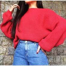 Women's Knitted Sweater - Rojo - Ver 1