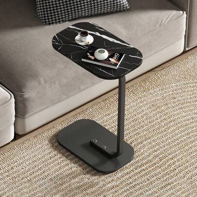 C-Shaped Compact Sofa Side End Table, Multifunctional Laptop Coffee Table, Space-Saving Modern Home Furniture For Living Room, Bedroom & Small Spaces, Easy To Move & Practical Side Table For Daily Use