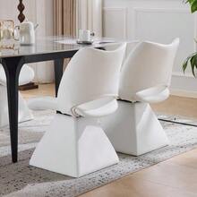 Comfortable Swivel Chair In Black, Modern High-Back Chair Made Of Synthetic Leather, Ideal For Dining Rooms, Home Offices And Living Rooms. - 白色 - 查看 6
