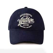 1 pieza Gorra de béisbol con bordado de actitud vintage auténtica Est.1979, herencia y renacimiento para mujer, sombrero casual de uso urbano para primavera/otoño, viajes, playa, vacaciones, festivales - multicolor - Ver 7