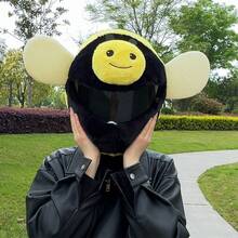 New Cute Bee Plush Helmet Cover Anti-Scratch Warm Helmet Protector For Full & Modular Helmets - Yellow - View 8