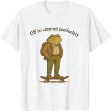 Funny Frog Meme Silly Dark Humor Off To Commit Tom Foolery T-Shirt - White - View 2