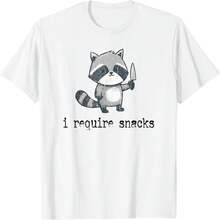 I Require Snacks - Camiseta de mapache gordo, divertida - Blanco - Ver 2