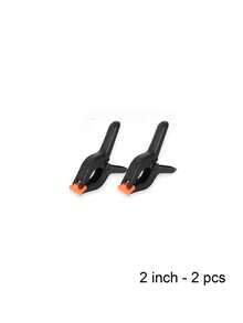 Clip de plástico de 2 pulgadas, clip pequeño para telón de fondo, pinza de resorte resistente, adecuado para manualidades, soporte de telón de fondo, carpintería, estudio de fotografía, negro - A - Ver 7