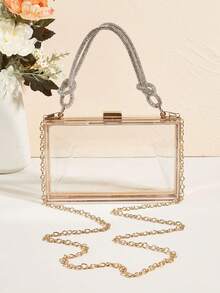 Bolso bandolera de caja transparente, adecuado para ocasiones de fiesta - transparente - Ver 7