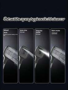 Shower System Thermostatic, 4-Function Piano Key Wall-Mounted Shower Set, With Shower Head, 4 Function Hand Shower(Grey) - Black - View 7