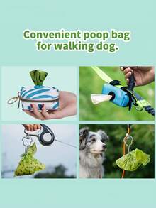 150 túi đựng chất thải cho thú cưng/10 cuộn (15 túi/cuộn, kích thước khi mở rộng 33cm*23cm), túi đựng phân chó dùng một lần cho việc dắt chó đi dạo hàng ngày, kèm 1 hộp đựng thuốc. - màu xanh lá - Xem 6
