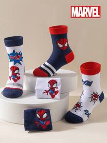 10/5/1 Đôi tất Marvel, tất dài đến bắp chân kiểu hoạt hình Người Nhện dành cho trẻ em, thoáng khí, thấm hút mồ hôi, thoải mái, đa năng, họa tiết hoạt hình thời trang, phù hợp cho học sinh, trẻ em, làm quà tặng và mặc hàng ngày, mùa xuân/hè - Nhiều màu - Xem 9