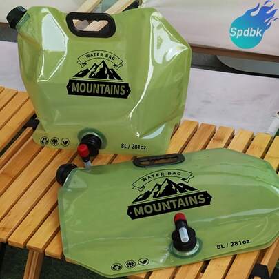 4pcs/Set 8L/28oz Collapsible Portable Outdoor Camping Water Bag With Valve, Water Storage Bag, Suitable For Men And Women Outdoor Camping Travel Hiking Picnic Barbecue And Emergency Preparation, Outdoor Essential Accessory
