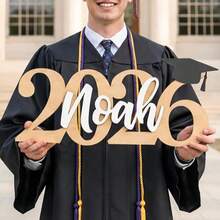 Placa de nombre personalizada para graduación, regalo de graduación 2026, decoración de clase de graduación personalizada 2026, decoración de fiesta de graduación universitaria - Multicolor - Ver 3