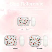 Ốp bảo vệ toàn màn hình màu trắng mờ, họa tiết hoa dâu tây, phát sáng trong bóng tối, tương thích với Apple 1/2/3/4, tương thích với tai nghe Bluetooth không dây Pro thế hệ thứ 2/3/4. - trắng - Xem 5