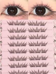 60-Cluster False Eyelashes, C-Curl, Mixed Length 10-12mm, DIY Natural Style For Beginners, Daily Wear, Christmas, Halloween, And Other Occasions. - C - View 3