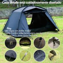MP2 Carpa para 2 A 3 PersonasImpermeable Negro - como en la imagen - Ver 6