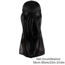 ZTZI Fashionable Satin Long Tail Durag, Hip Hop Street Headwrap, Solid Color Party Polyester Durag, All Season,Festival,Travel - UU4801 - View 4