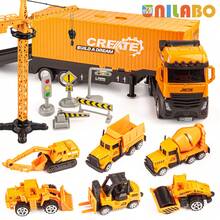 unilabo 3-6岁男孩益智玩具车 - 手动滑动装载机套装（不含电池），配有可拆卸重型卡车和集装箱，耐候性强，适合儿童搭建和玩耍 - 彩色 - 查看 2