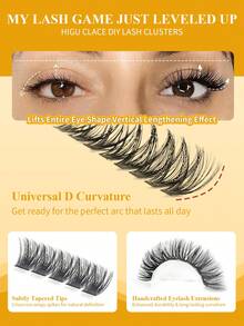 384/448pcs Individual False Eyelashes, Eyelash Book, Cluster Fake Eyelashes, DIY Home Eyelash Extension, Cluster Fake Eyelashes, Individual False Eyelashes, False Eyelashes - D - View 6