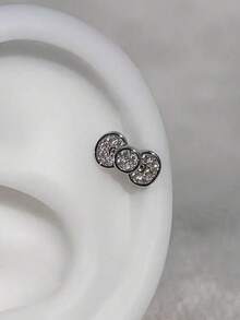 1 par de pendientes elegantes y versátiles con lazo, de estilo elegante y delicado - Plateado - View 3