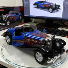 1pc 2026 New 1:36 Scale Vintage 500K Classic Car Alloy Model, Collectible Desktop Decor, Birthday/Graduation Gift - Multicolor - View 16