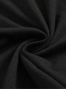 100% Cotton Women Black Short Sleeve Round Neck Cotton T Shirt Casual Elegant Party Style Regular Length Slight Stretch for Summer - Schwarz - Übersicht 4