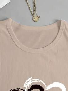 Two Long-Sleeved T-Shirts With Heart Print NBUB - Apricot - View 4