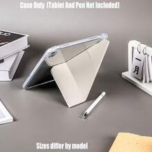 亚克力Y型折叠高透明平板电脑保护套。冰蓝色网格粉色兔子游泳图案Y型折叠高透明亚克力版。乳蓝色像素网格粉色兔子游泳图案Y型折叠高透明亚克力保护套。 - 彩色 - 查看 7