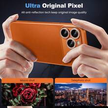CASECOPS 3pcs Metal Rhinestone Camera Lens Protector Ring For IPhone 17 Pro Max And 17 Pro, Available In Orange/Silver/Black/Blue, Made Of High-Quality 9H Hardness Tempered Glass With AR+AF Coating, Matte Metal Rhinestone Design, Anti-Oil And Scratch-Resistant - Diamond Armor Film 3 Pieces - View 7