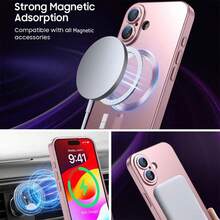 奢华金属漆软TPU手机壳，兼容 16、16 Plus、17、17e、17 Pro、17 Pro Max、7/8/SE2/SE3、7 Plus/8 Plus、XR、11、16e、16、16 Pro、16 Plus、16 Pro Max，防摔磁吸保护套 - 玫瑰金 - 查看 8
