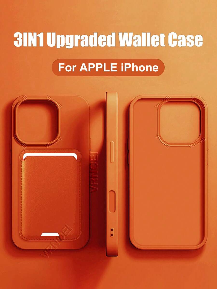 VRNOEI Casing Ponsel Mewah 3-in-1 dengan Dudukan Hisap dan Slot Kartu, Kompatibel dengan iPhone 16 15 11 12 13 14 17 Pro Max Plus 17 AIR, Aksesori Penutup Belakang Anti Jatuh