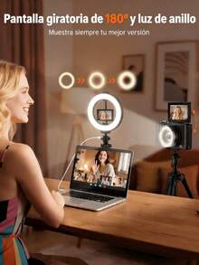 4K Digital Camera With Ring Light, 180° Rotating Screen For Vlogs, Compact Camera For Beginners With SD Card, Christmas Gift - 查看 4