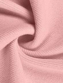 2pcs Women Short Sleeve Round Neck Multi-Button Knit Cardigan Top Paired With Elastic Waist Fitted Shorts, Casual Spring Outfit Pink - Pink - View 6