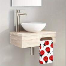 2pcs Cute Red Ladybug Print Towels, Soft Absorbent Quick-Dry Non-Fading Durable Lightweight Decorative Towels, Suitable For Bathroom, Home, Kitchen, Spa, Gym, Hotel, Ideal Birthday, Housewarming, Holiday Gift, Machine Washable And Hand Washable - Multicolor - View 4