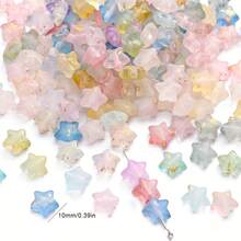 50-100颗精美亚克力星形珠套装，带金箔 - 亮面和哑光，多色散珠，适用于DIY珠宝制作、手链和项链工艺 - 串珠和珠宝制作套装 - 彩色 - 查看 5