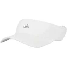 Alo Yoga Solid Color Letter Logo Decorative Design Fabric Sun Hat, Unisex Couple Style, Black, White. - 白色 - 查看 1
