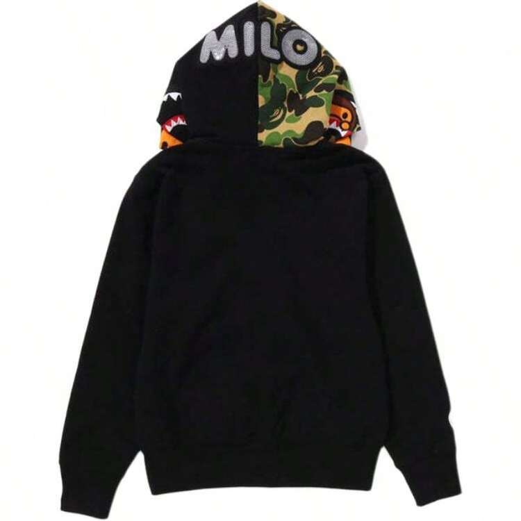 BAPE Baby Milo Shark Hoodie – Green Camo Lined | SHEIN USA