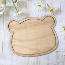 1pc Wooden Bear Shaped Tray, Desktop Decor Tray, Birthday Party Decoration, Baby Shower Supplies, Wedding Party Table Decor, Event Decoration Tray (Not For Food Contact) - 1 - View 2